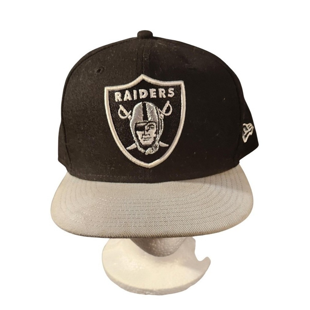 Raiders Las Vegas Hat Cap Fitted Mens 7 5/8 Black NFL Football New Era 59FIFTY